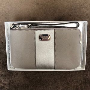 Michael Kors Silver Wristlet